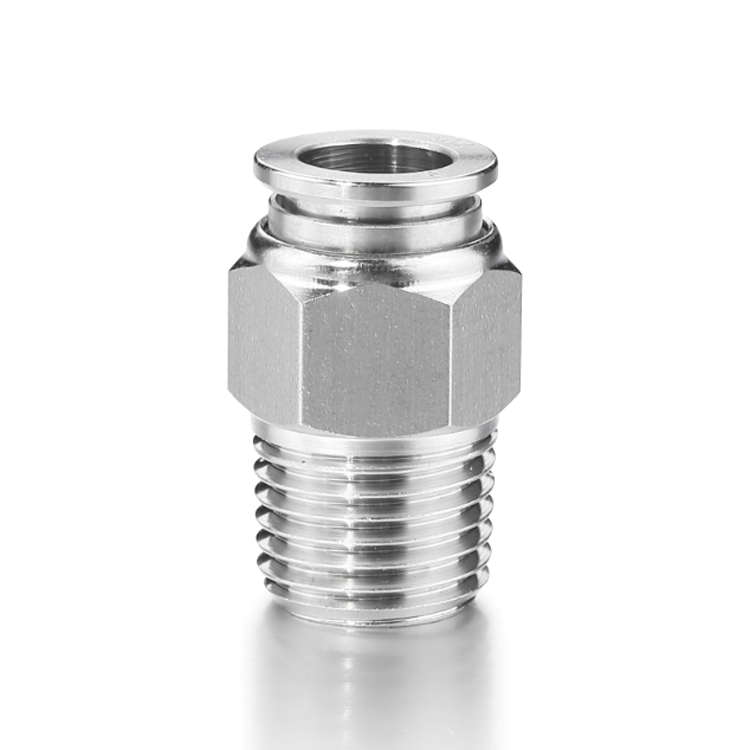 316L Stainless Steel Male Straight Connector-SSPC